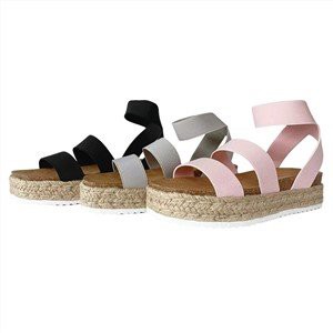 Espadrilles met veters en open teen