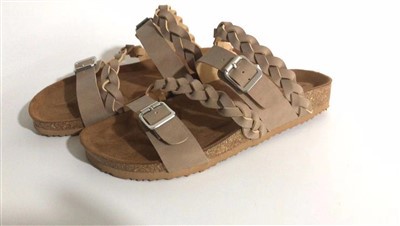 PU geweven metalen gesp sandalen